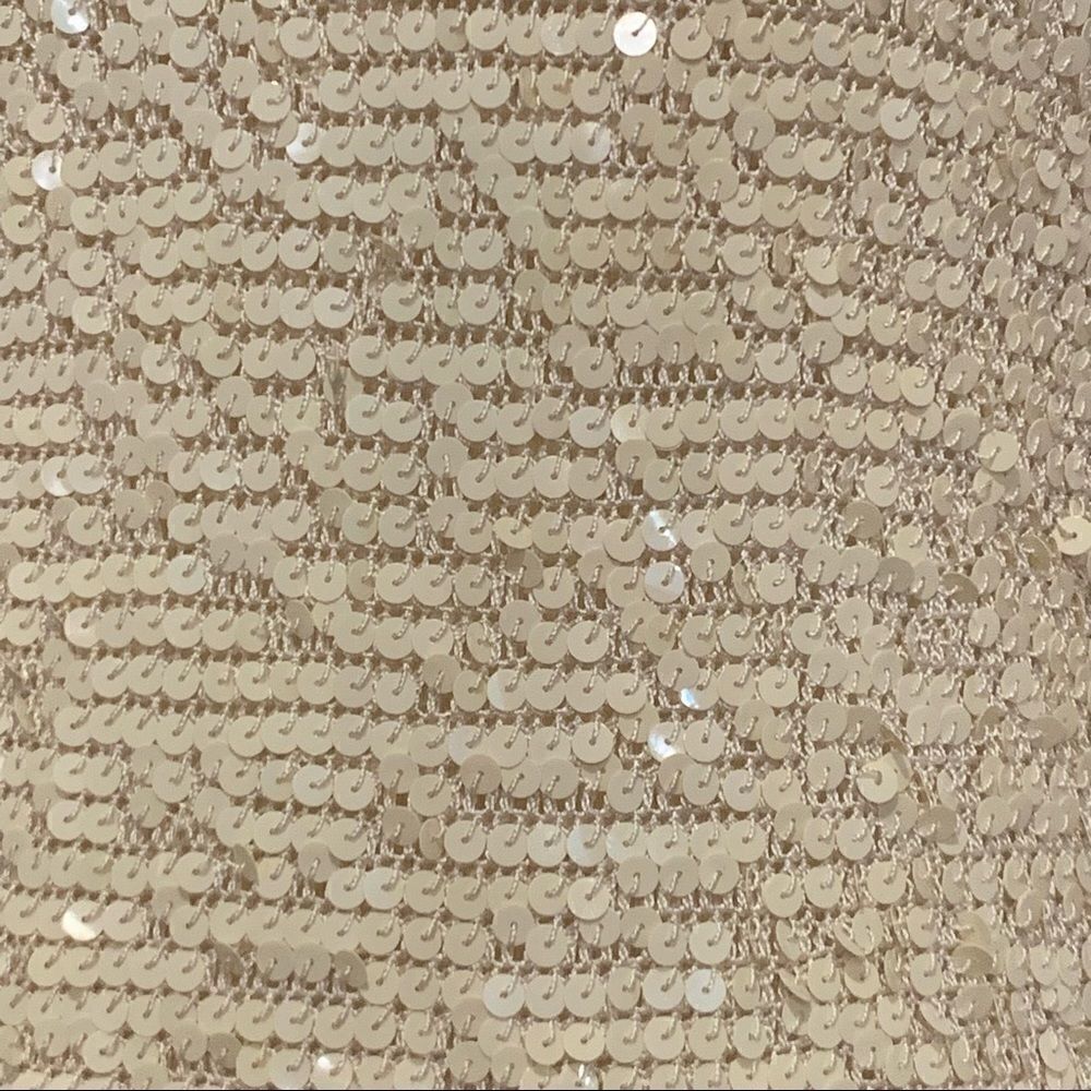 ShuShu Cream Ivory Sequin Paillette Silk Tank Top 75% Silk Knit Size Small - Picture 3 of 16